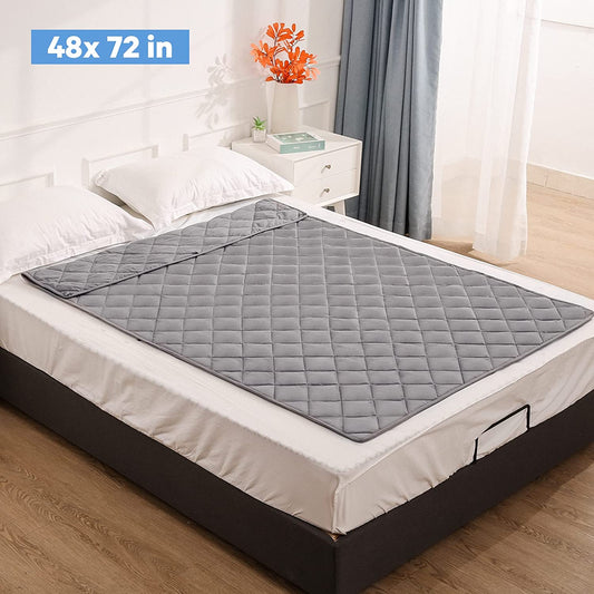 Weighted Blanket Twin Size 48" X 72" 15 Lbs with Nontoxic Glass Beads, Microfiber Material, Thick Comfort for Deeper Sleep, Gray